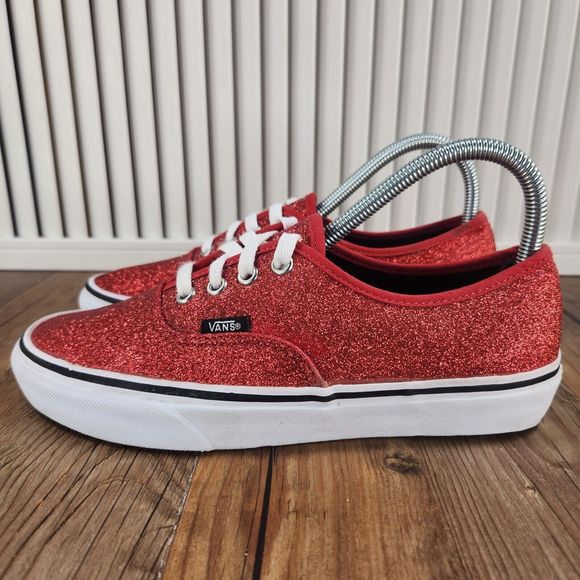 Vans Red Glitter Athletic Shoes - Picture 3 of 10